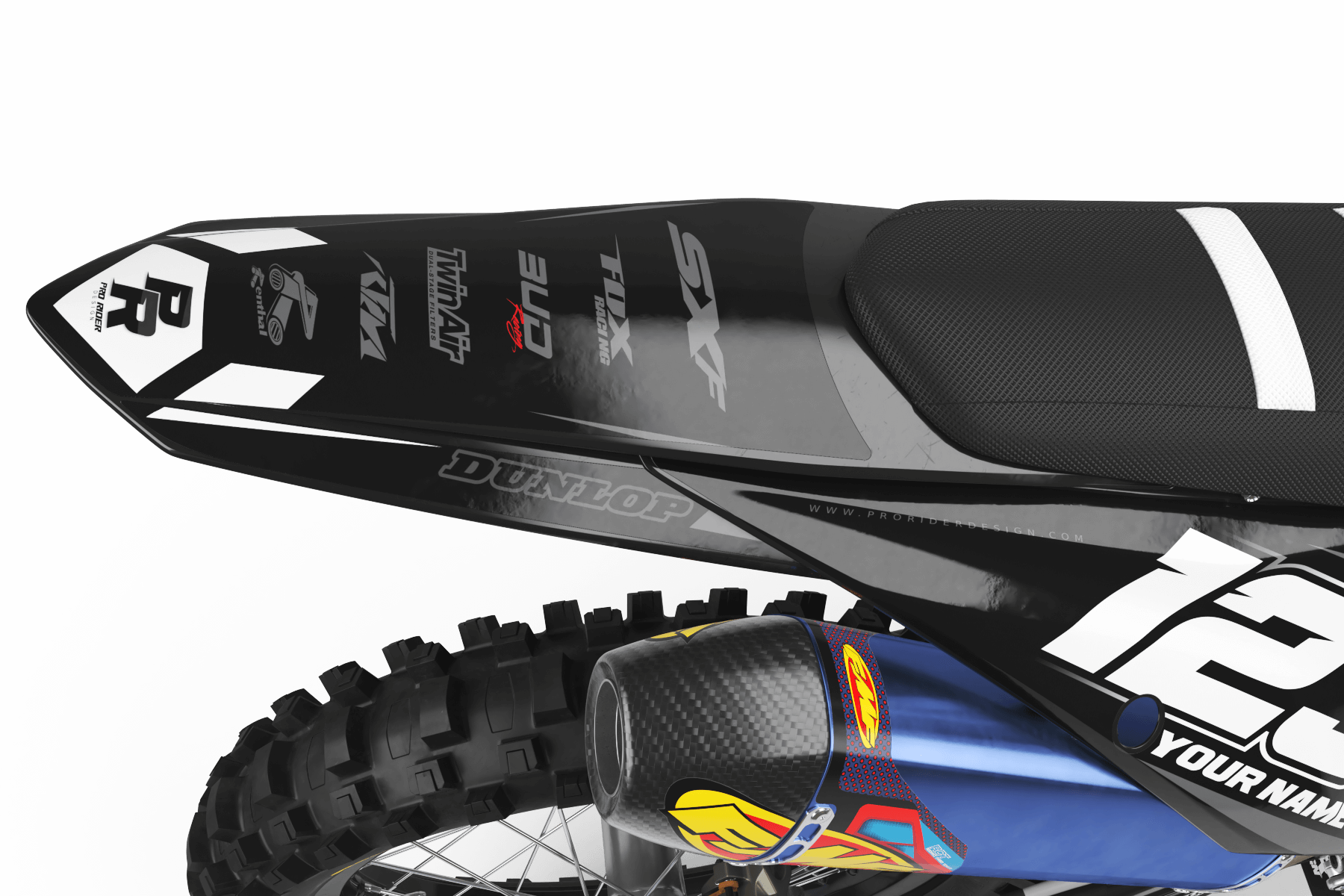 KTM Graphics Kit BUD RACING Black And White