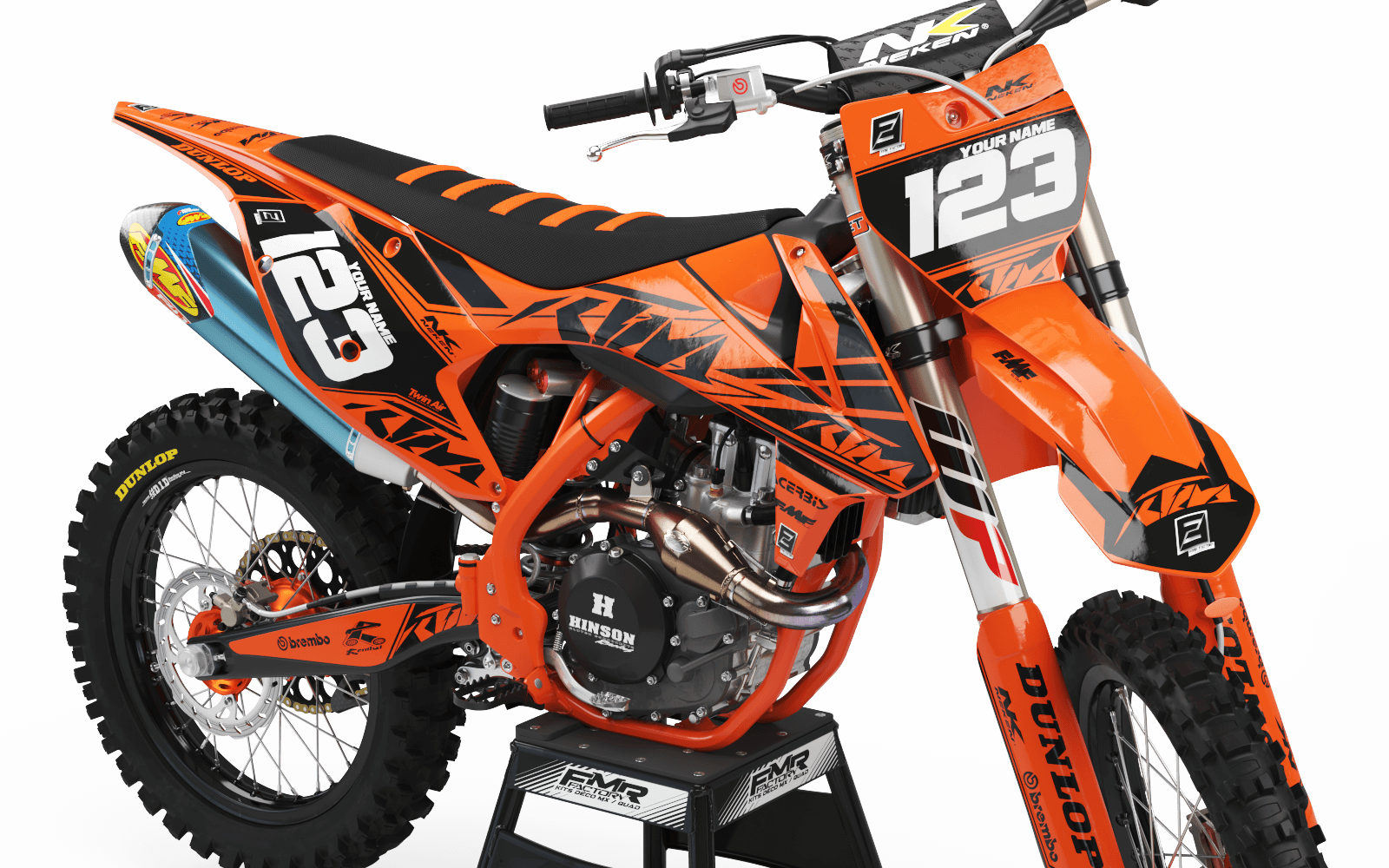 KTM Graphics kit FACTORY Neken BLACK ORANGE : Ideal for KTM fans