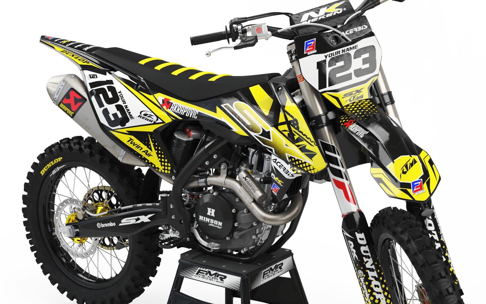 KTM Graphics Kit KTM FACTORY ENERGY YELLOW : with a unique style