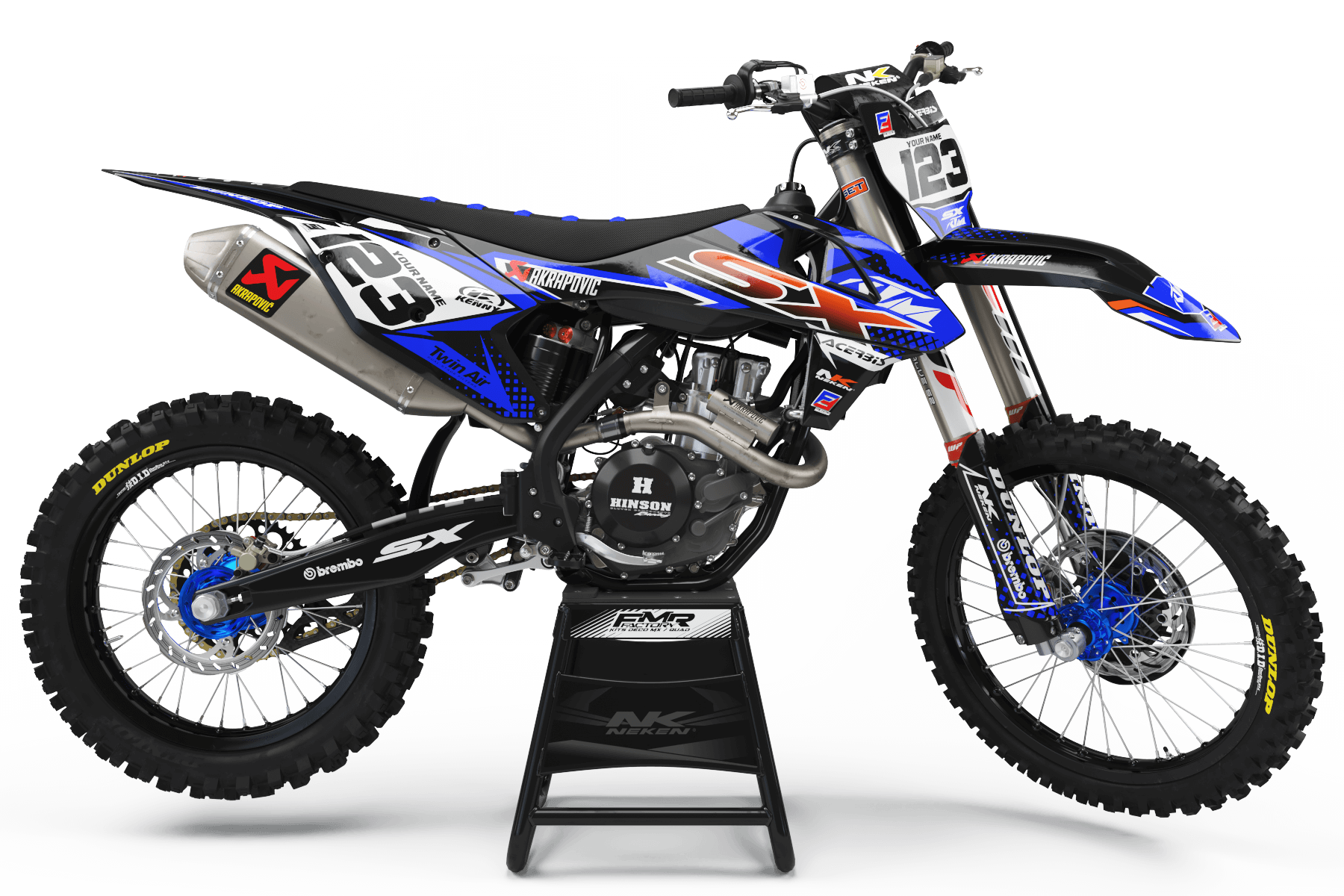 KTM Graphics Kit FACTORY ENERGY BLUE ORANGE : with a unique style