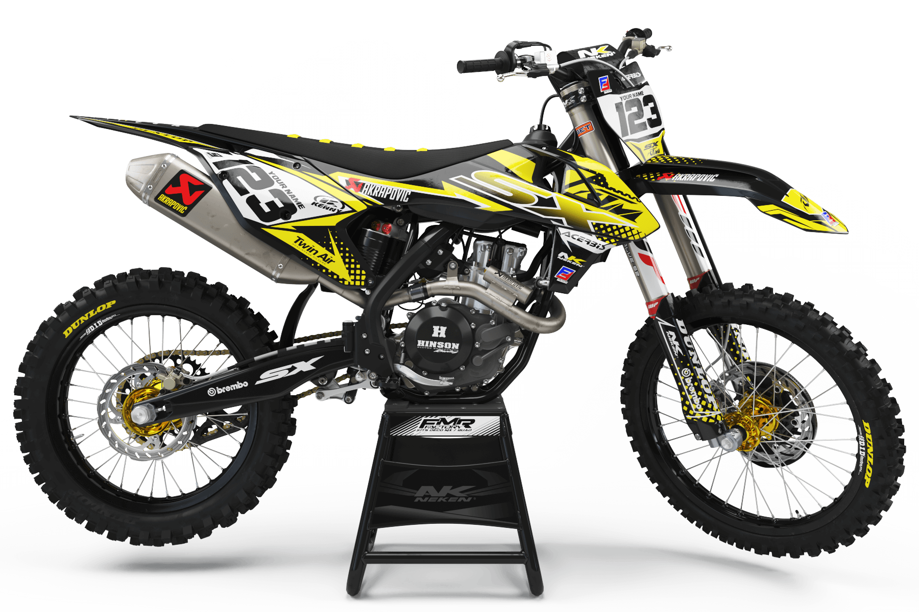KTM Graphics Kit KTM FACTORY ENERGY YELLOW : with a unique style