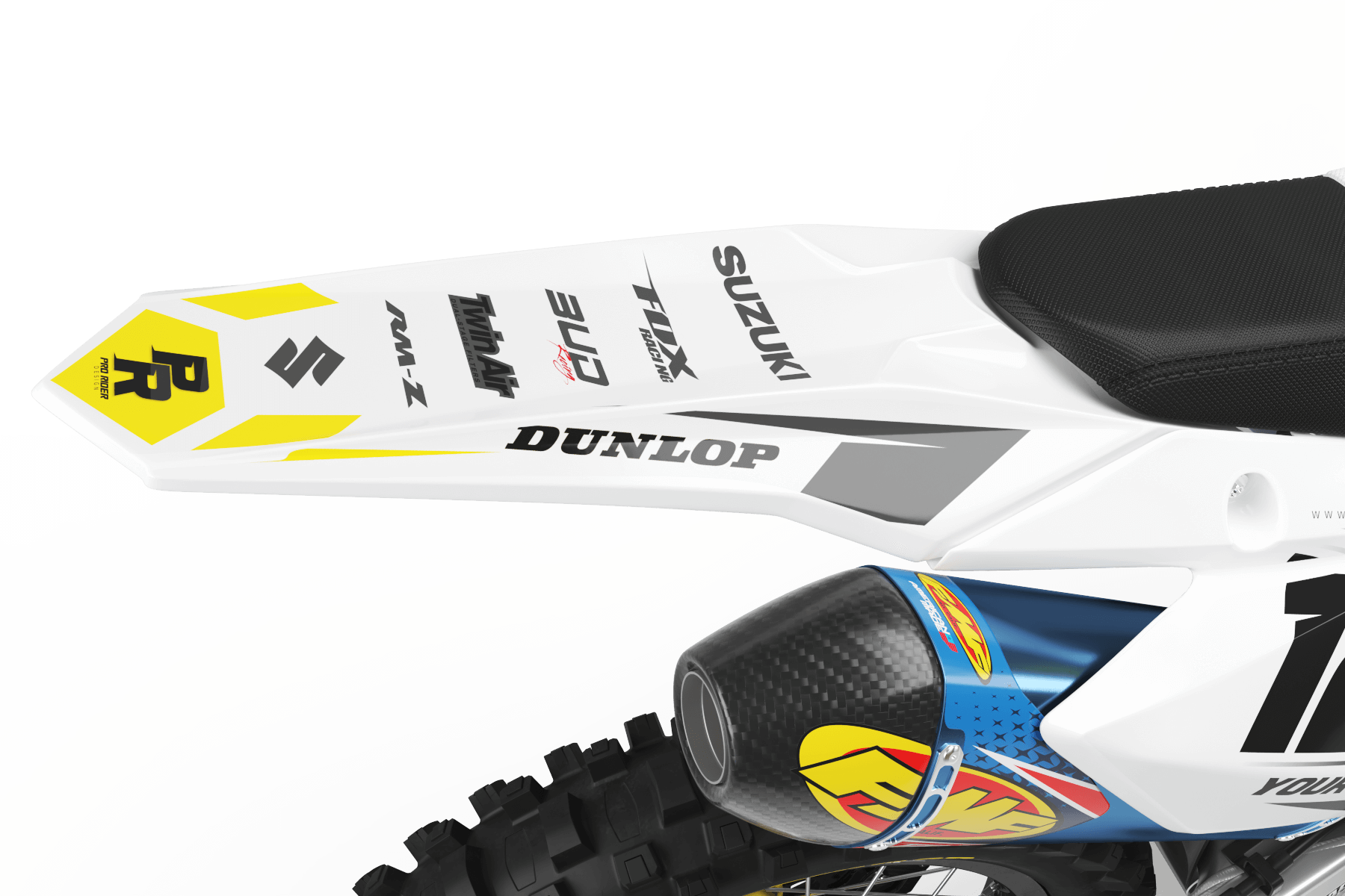 SUZUKI Graphics Kit BUD RACING White And Yellow