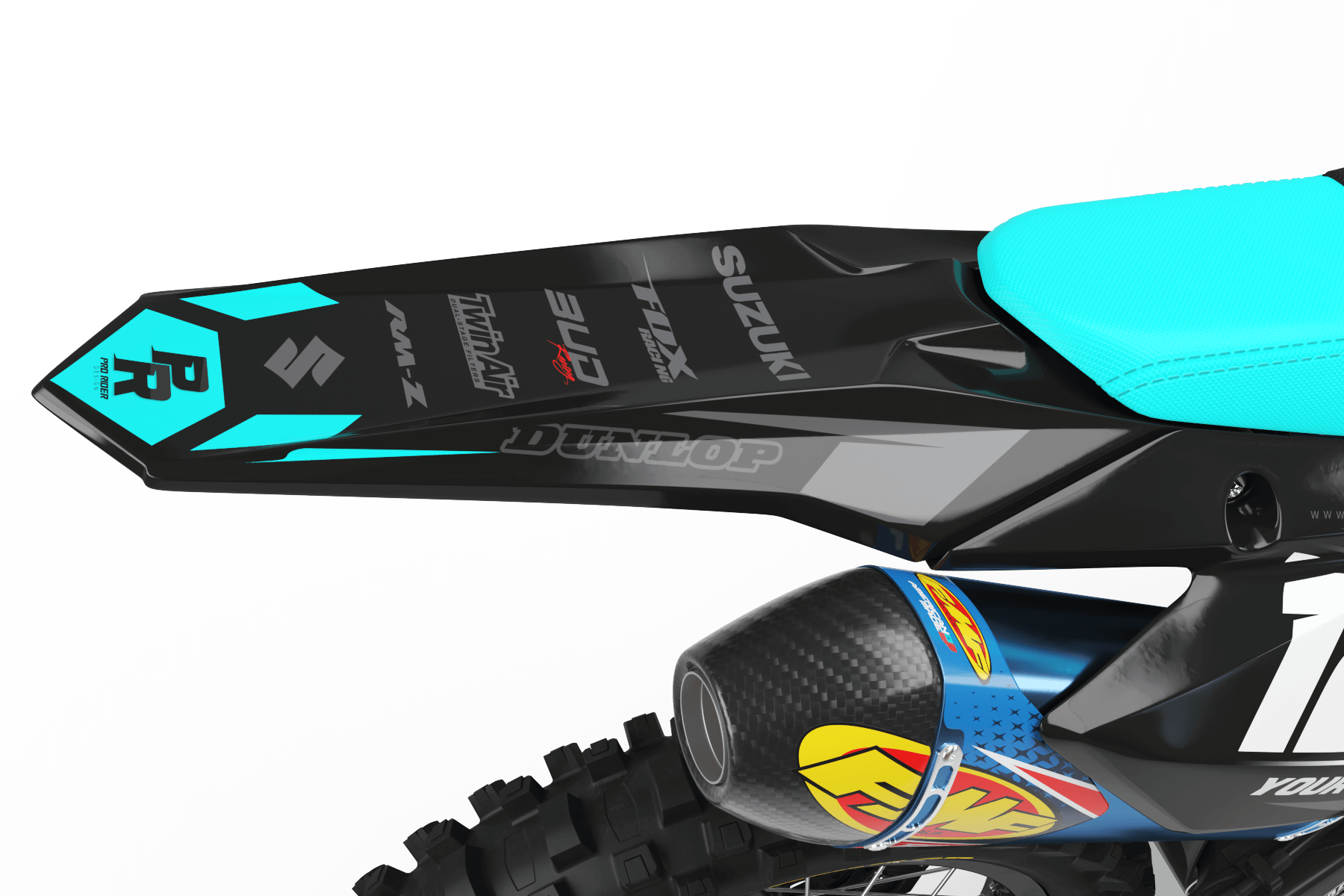 SUZUKI Graphics Kit BUD RACING Black And Cyan