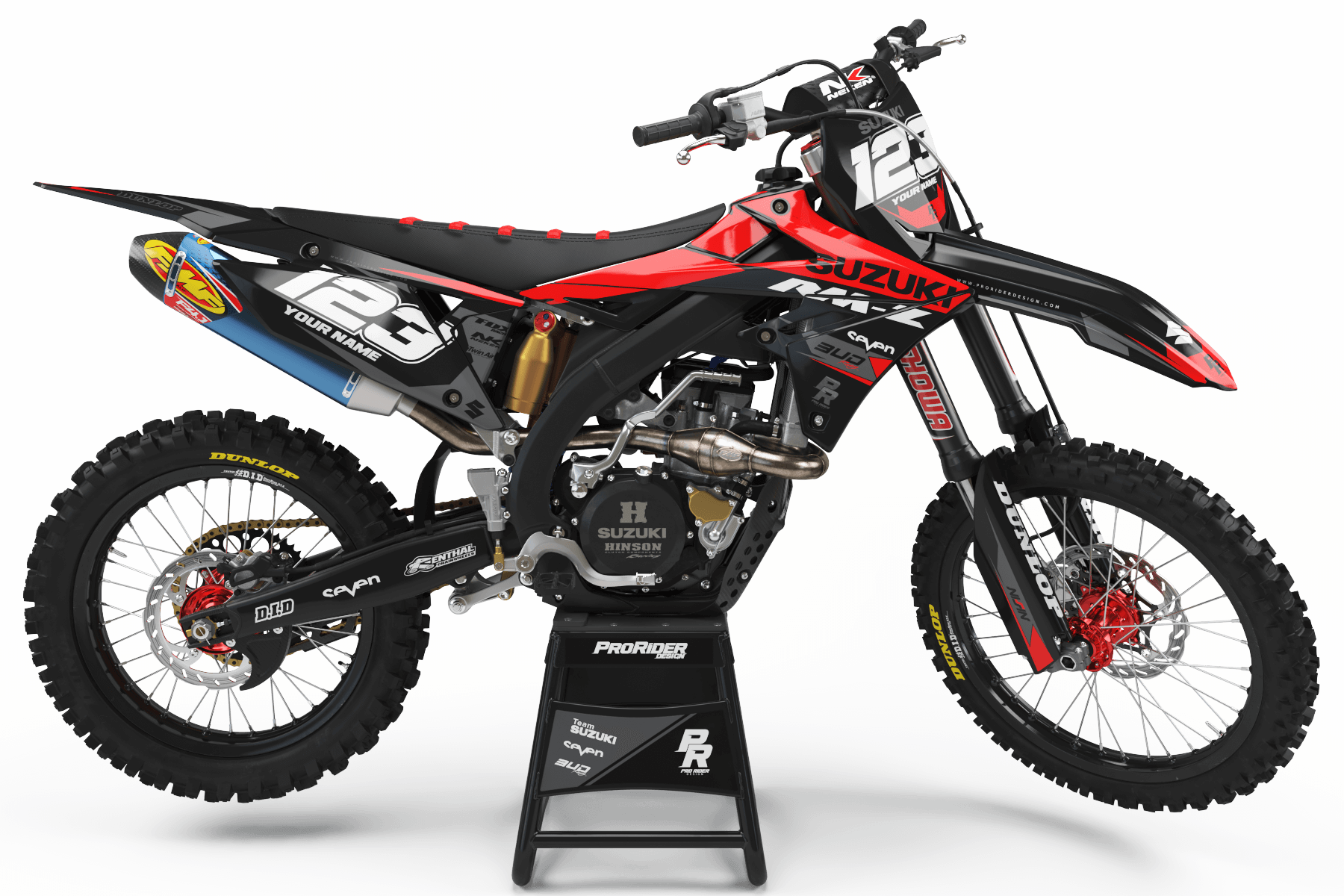 SUZUKI Graphics Kit BUD RACING Black And Red