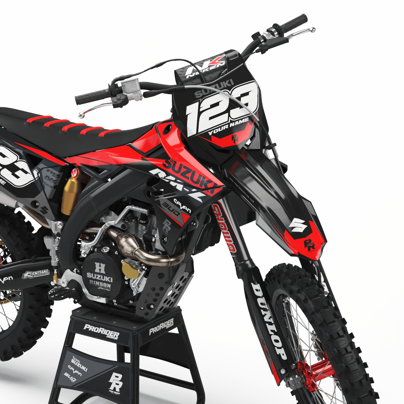 SUZUKI Graphics Kit BUD RACING Black And Red