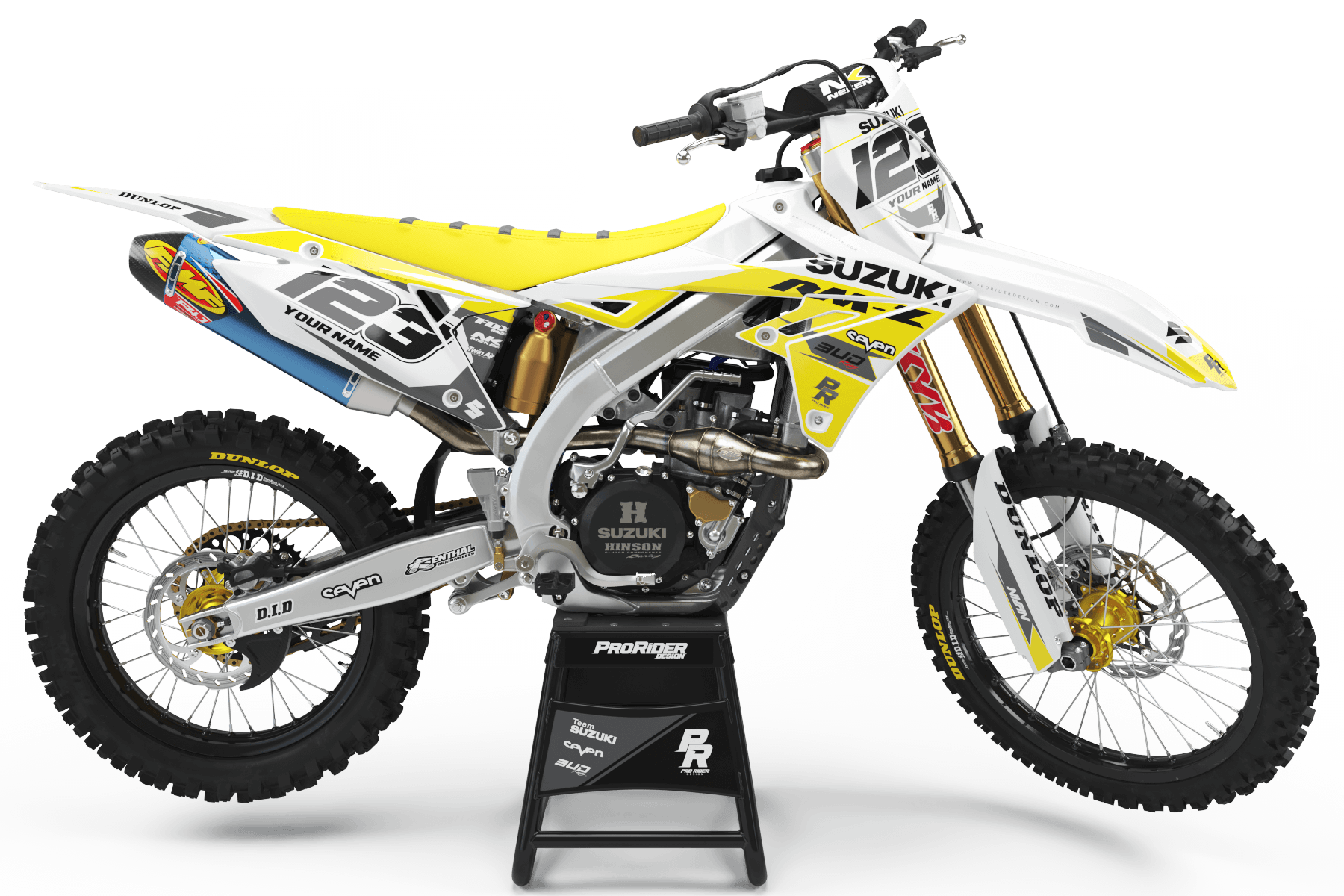 SUZUKI Graphics Kit BUD RACING Yellow And White