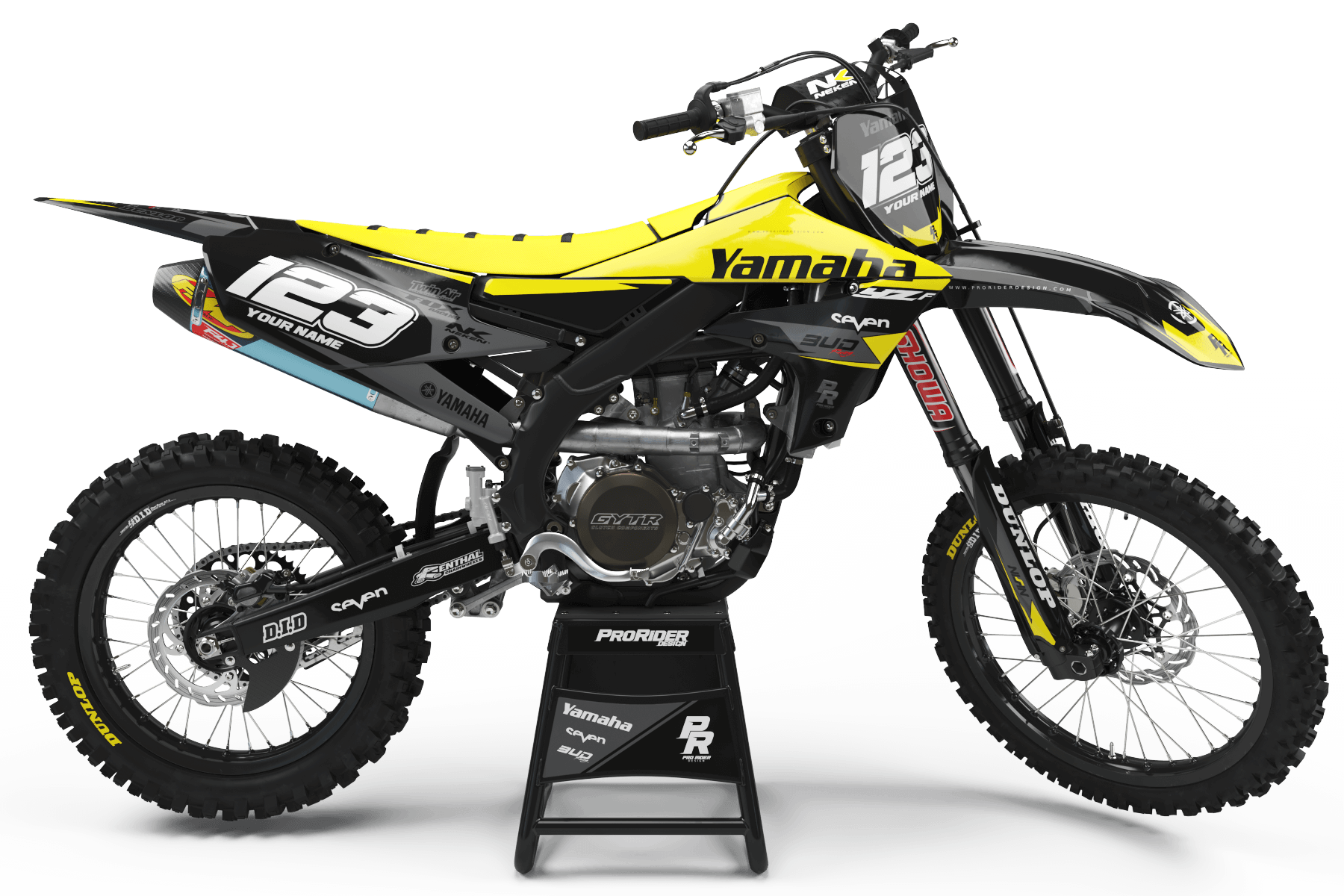 YAMAHA Graphics Kit BUD RACING Black And Yellow