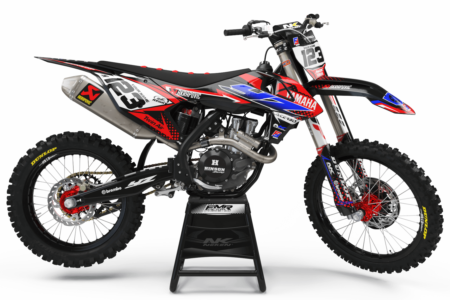 Dirt Bike Graphic kits yamaha FACTORY ENERGY RED BLUE : Ultra-resistant glue