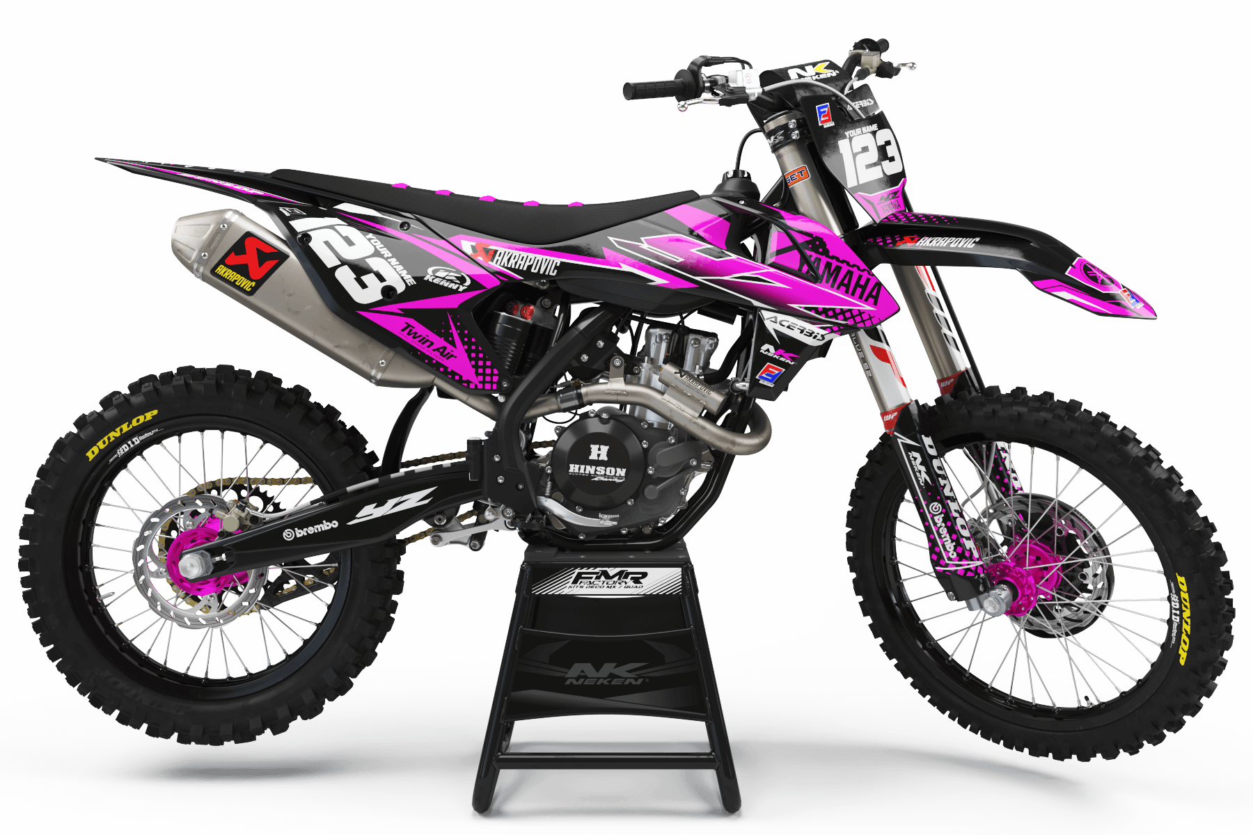 Dirt Bike Graphic kits yamaha FACTORY ENERGY PINK : Ultra-resistant glue