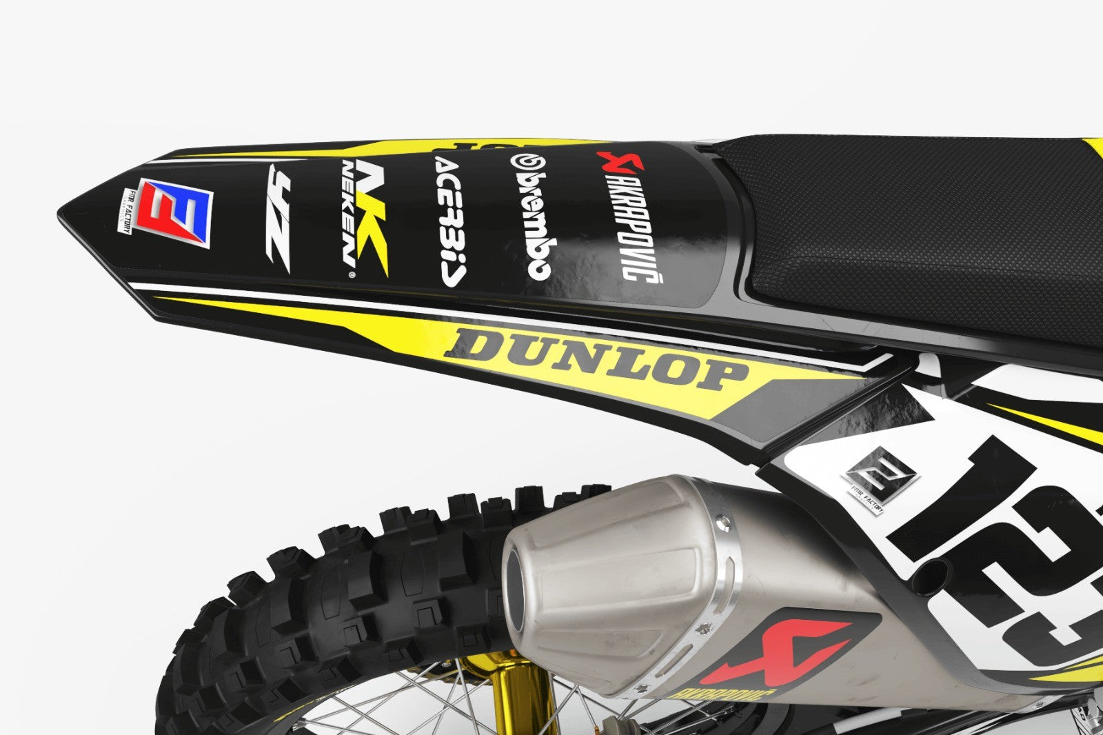 Dirt Bike Graphic kits yamaha FACTORY ENERGY YELLOW : Ultra-resistant glue