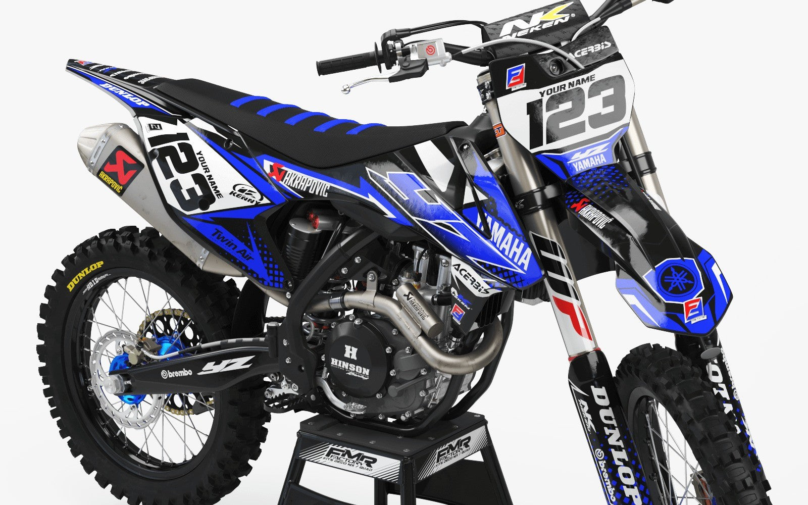Dirt Bike Graphic kits yamaha FACTORY ENERGY BLUE : Ultra-resistant glue