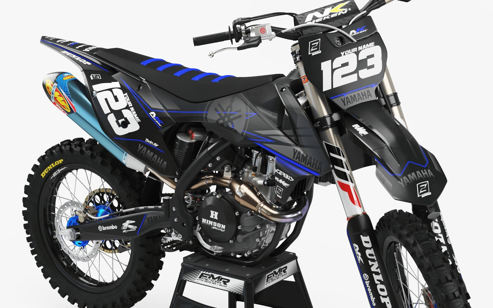 Dirt Bike Graphic kits Yamaha FACTORY NEKEN BLACK MATT : high quality
