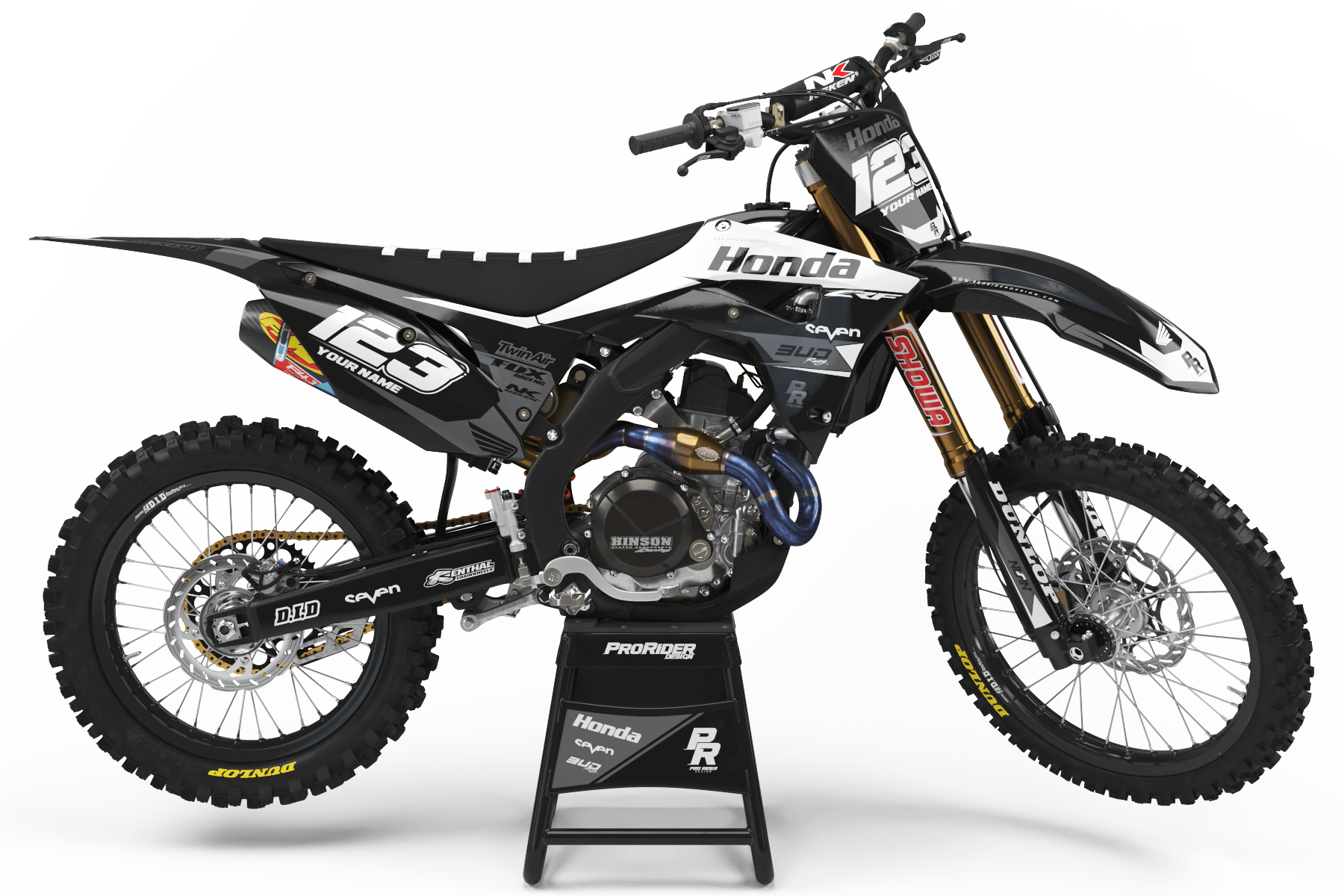 HONDA Graphics Kit BUD RACING Black And White