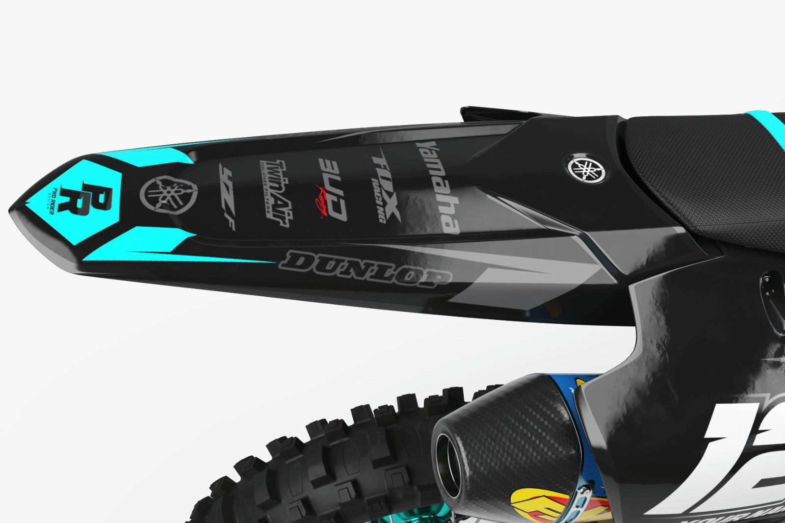 YAMAHA Graphics Kit BUD RACING Black And Cyan