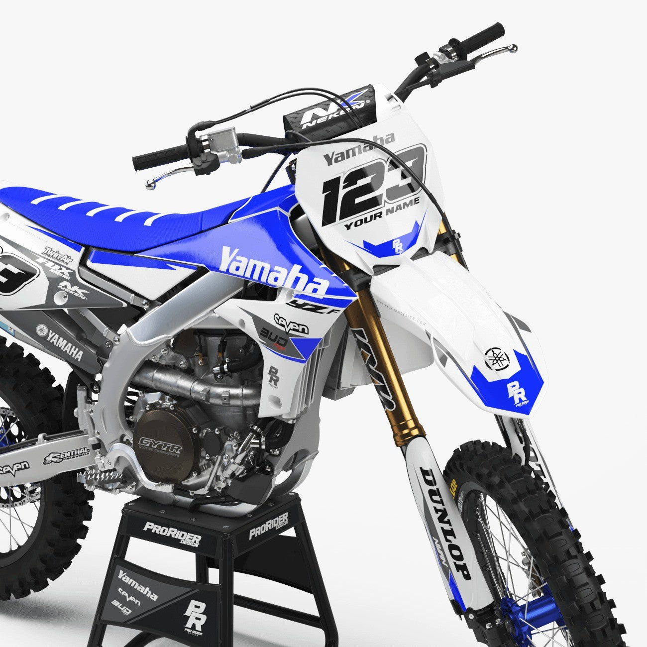 YAMAHA Graphics Kit BUD RACING White And Blue