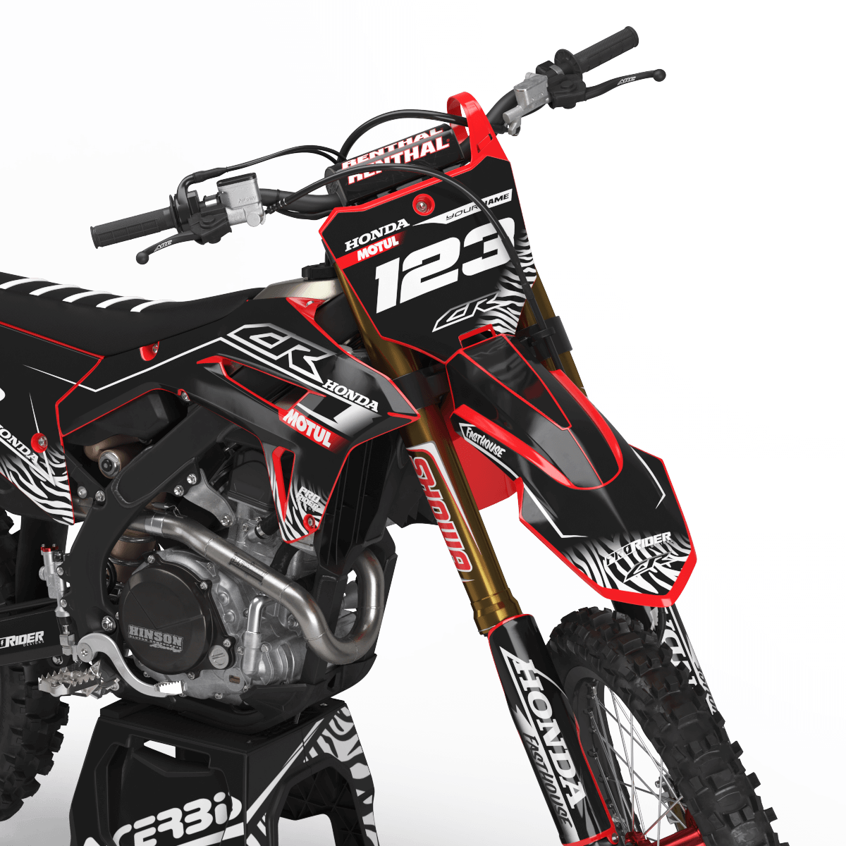 HONDA Graphics Kit MOTUL BLACK and WHITE