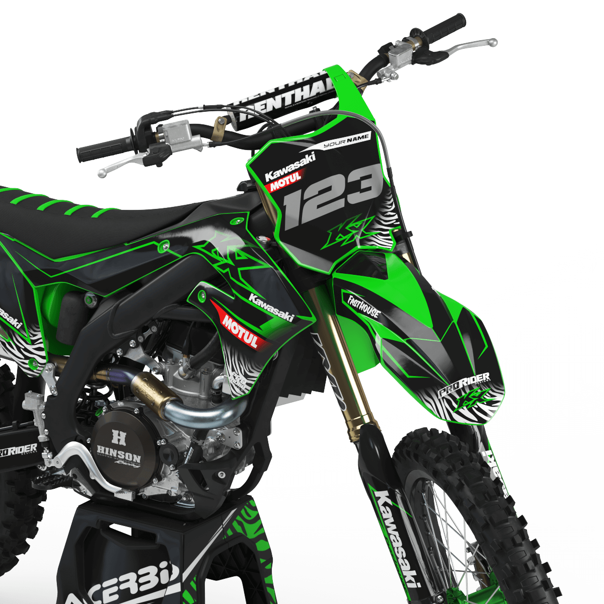 KAWASAKI Graphics Kit MOTUL BLACK and GREEN