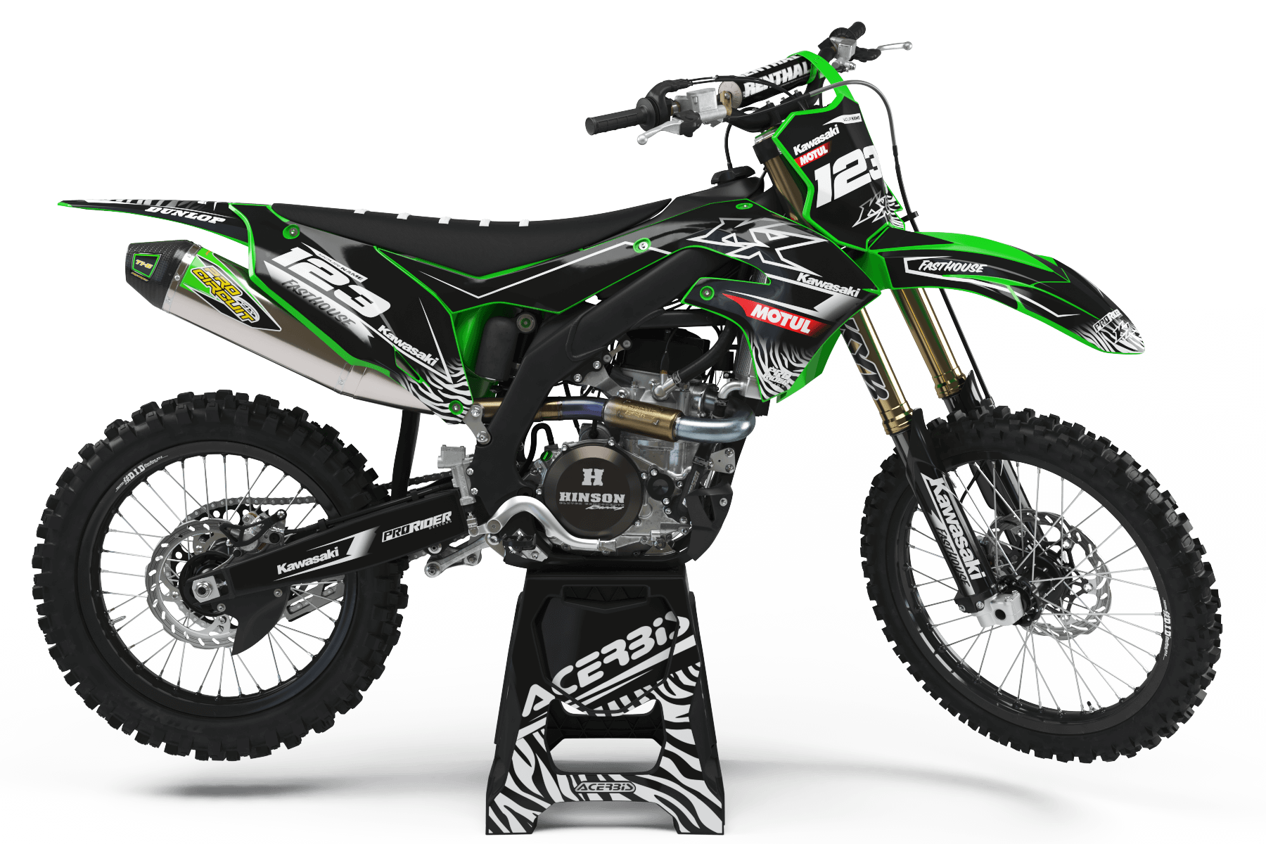 KAWASAKI Graphics Kit MOTUL black and white