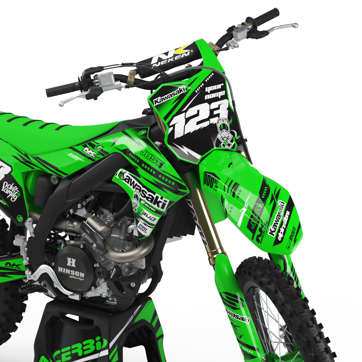 KAWASAKI Graphics Kit JUST1 black and green