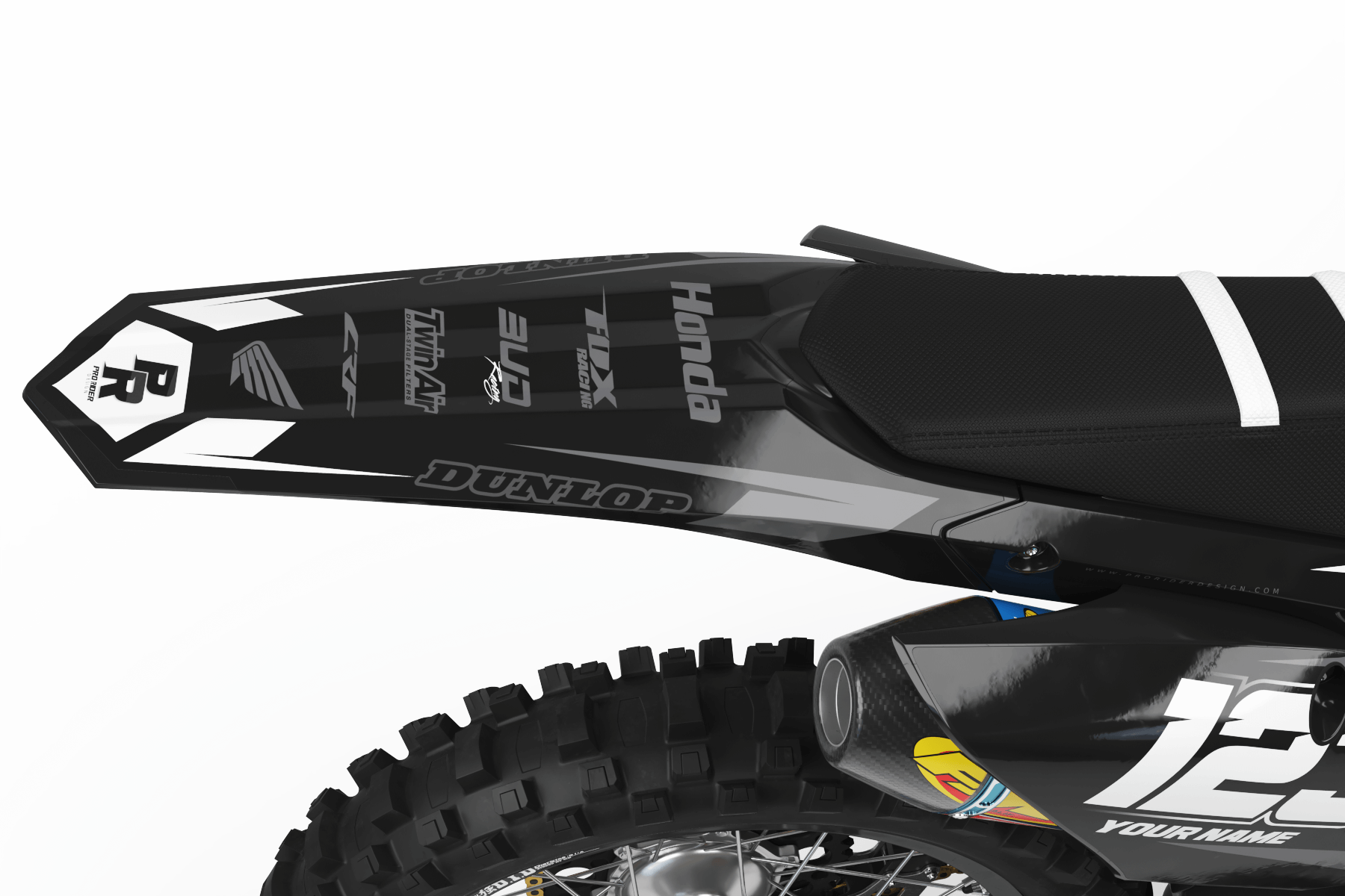 HONDA Graphics Kit BUD RACING Black And White