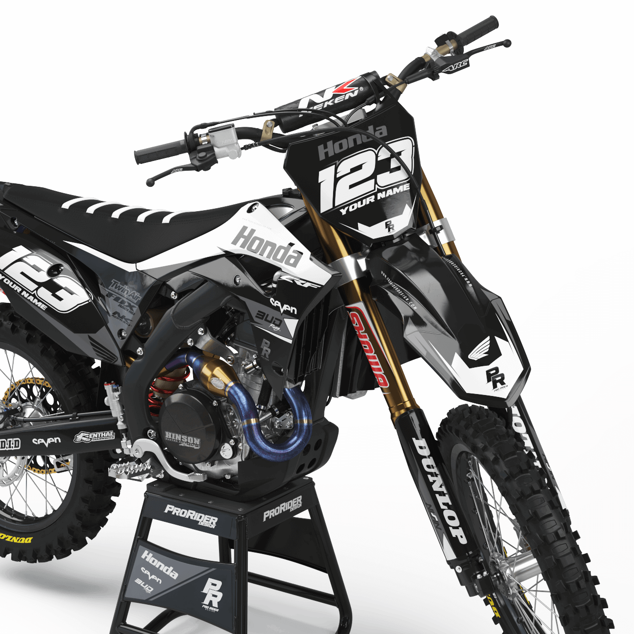 HONDA Graphics Kit BUD RACING Black And White