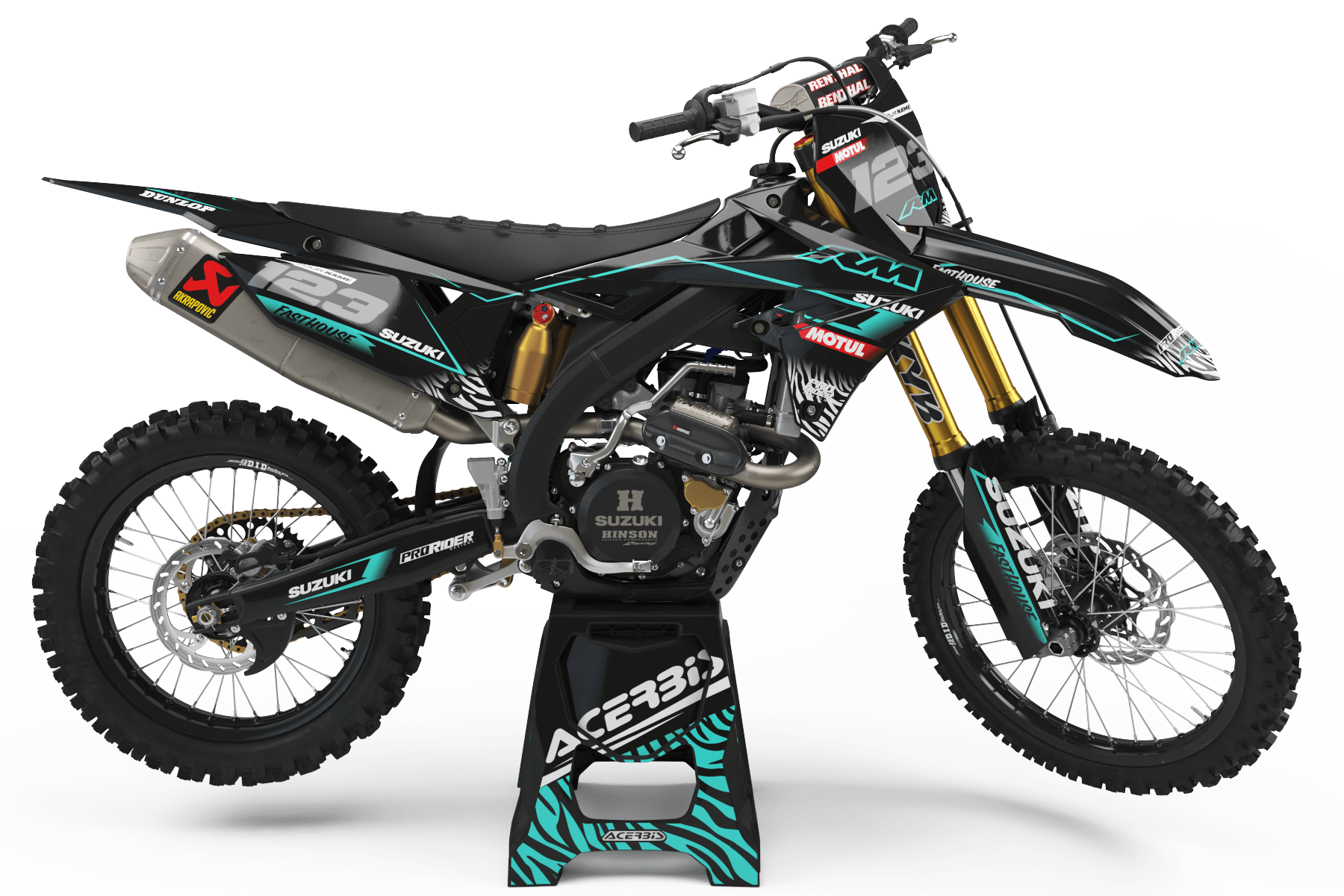 SUZUKI Graphics kit MOTUL black and teal