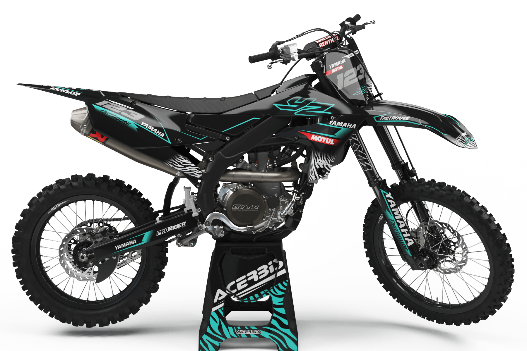 Yamaha graphics MOTUL black and teal