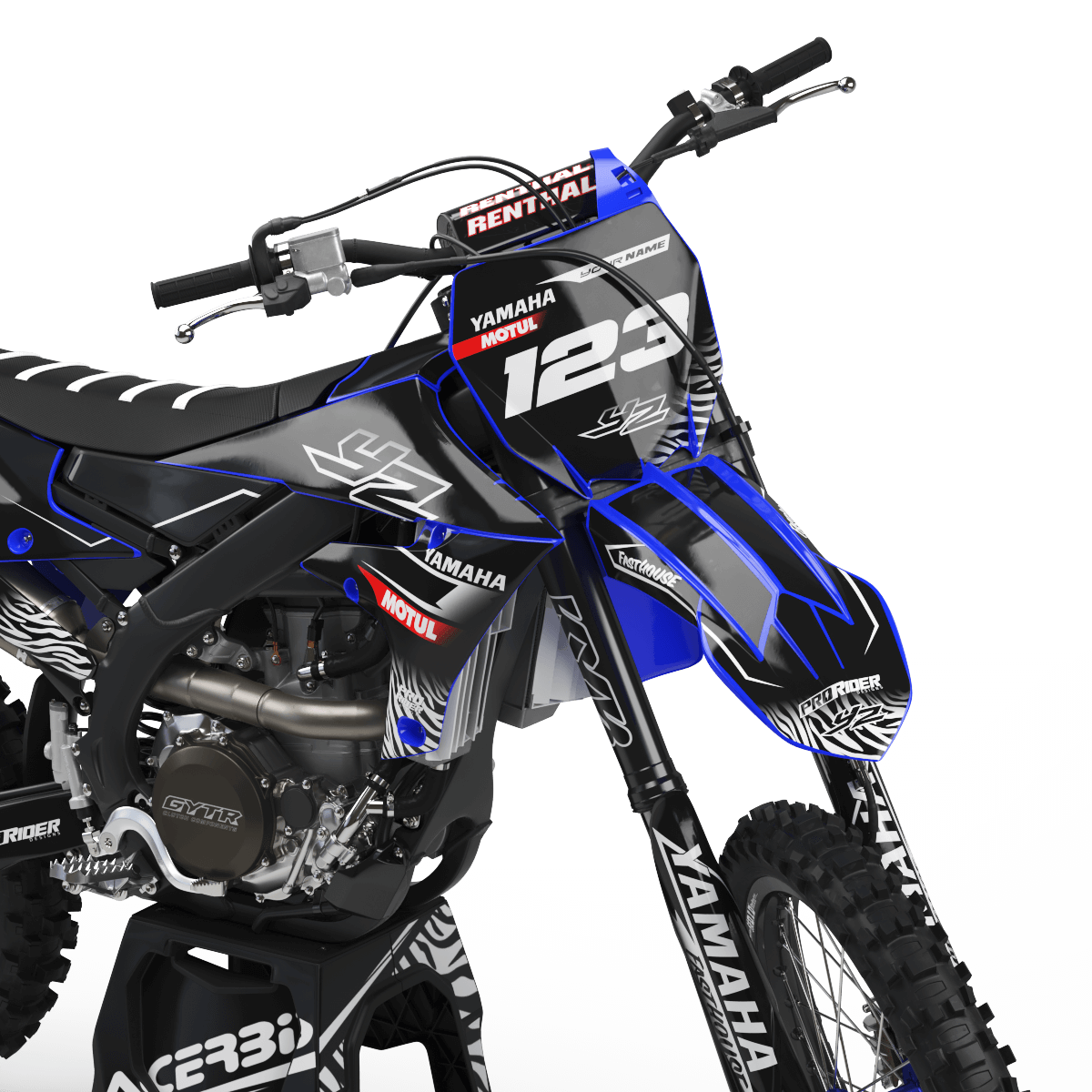 Yamaha graphics MOTUL black and white