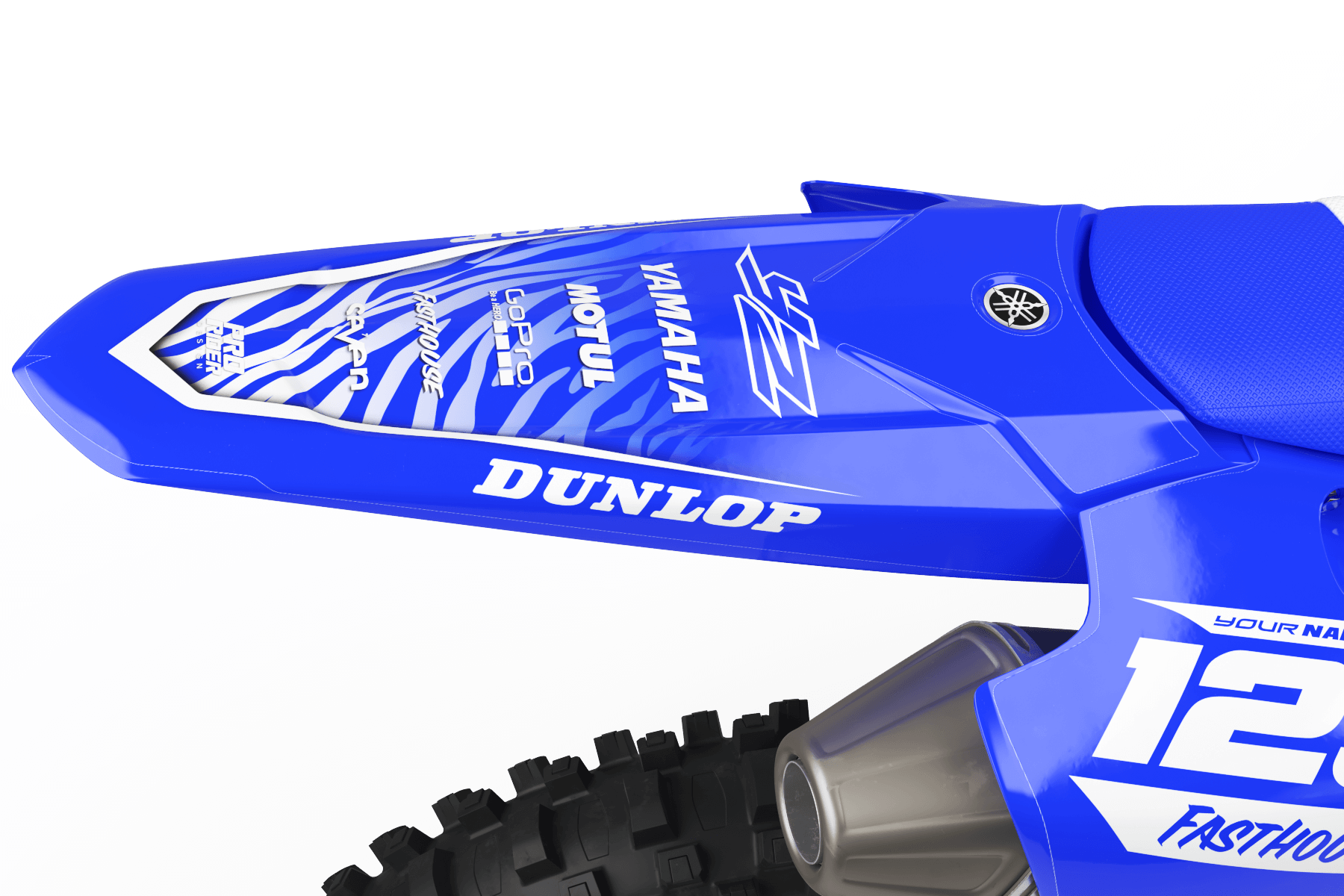 Yamaha graphics MOTUL blue and white