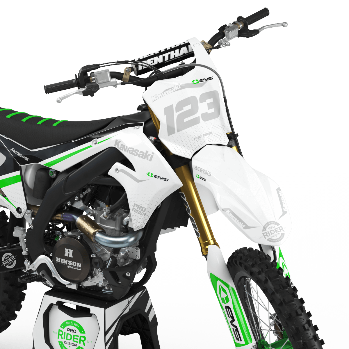 KAWASAKI Graphics Kit EVS BLACK and WHITE