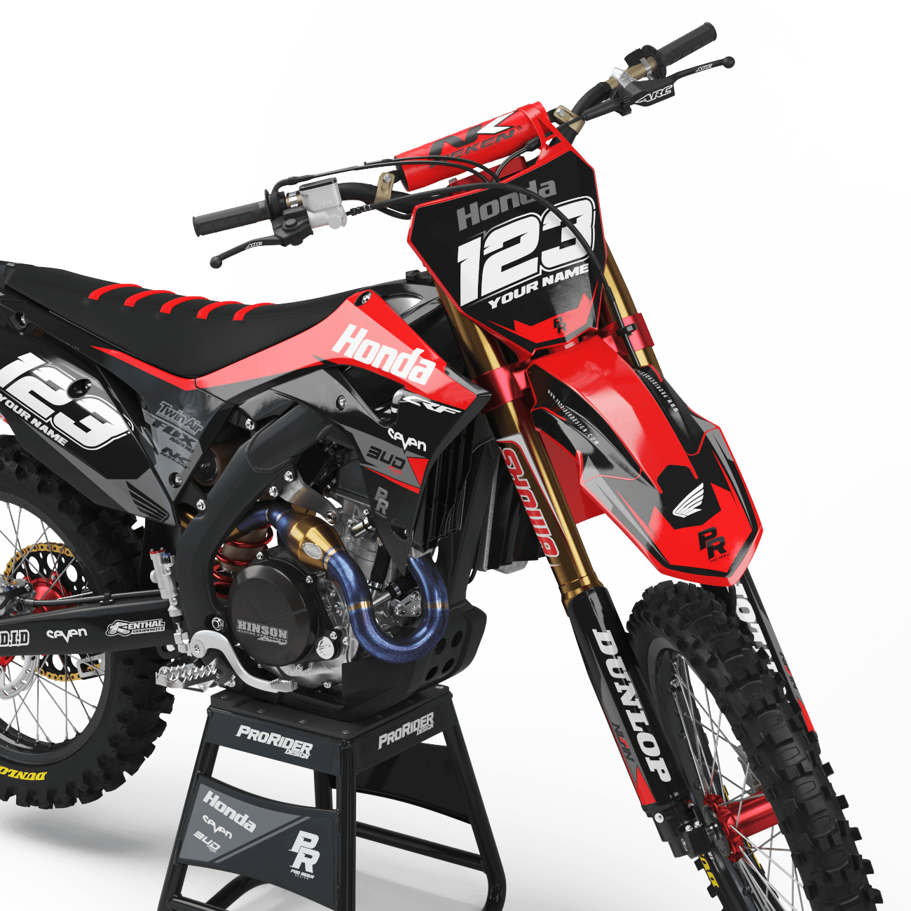 HONDA Graphics Kit BUD RACING Black And Red