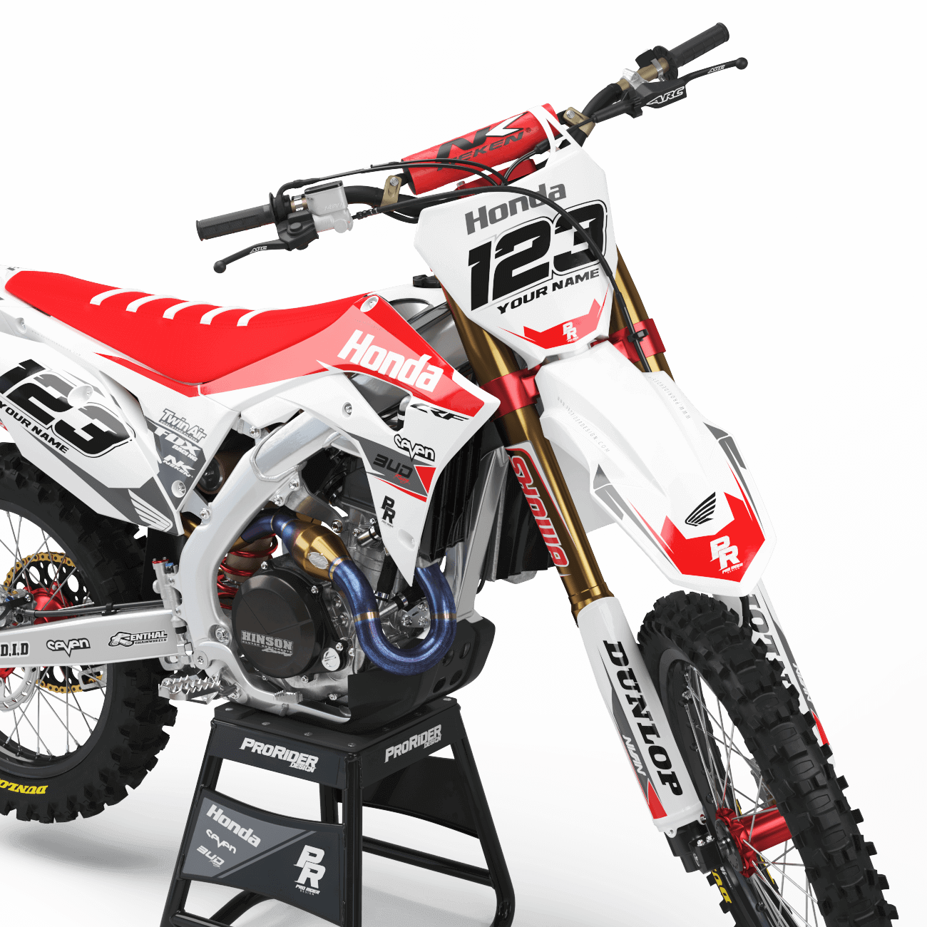 HONDA Graphics Kit BUD RACING White And Red