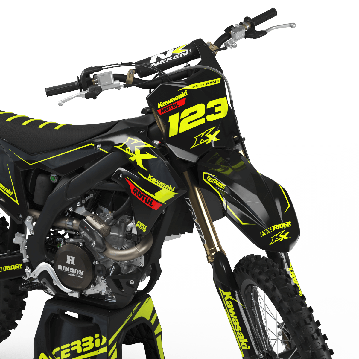 KAWASAKI Graphics Kit MOTUL green FLUO