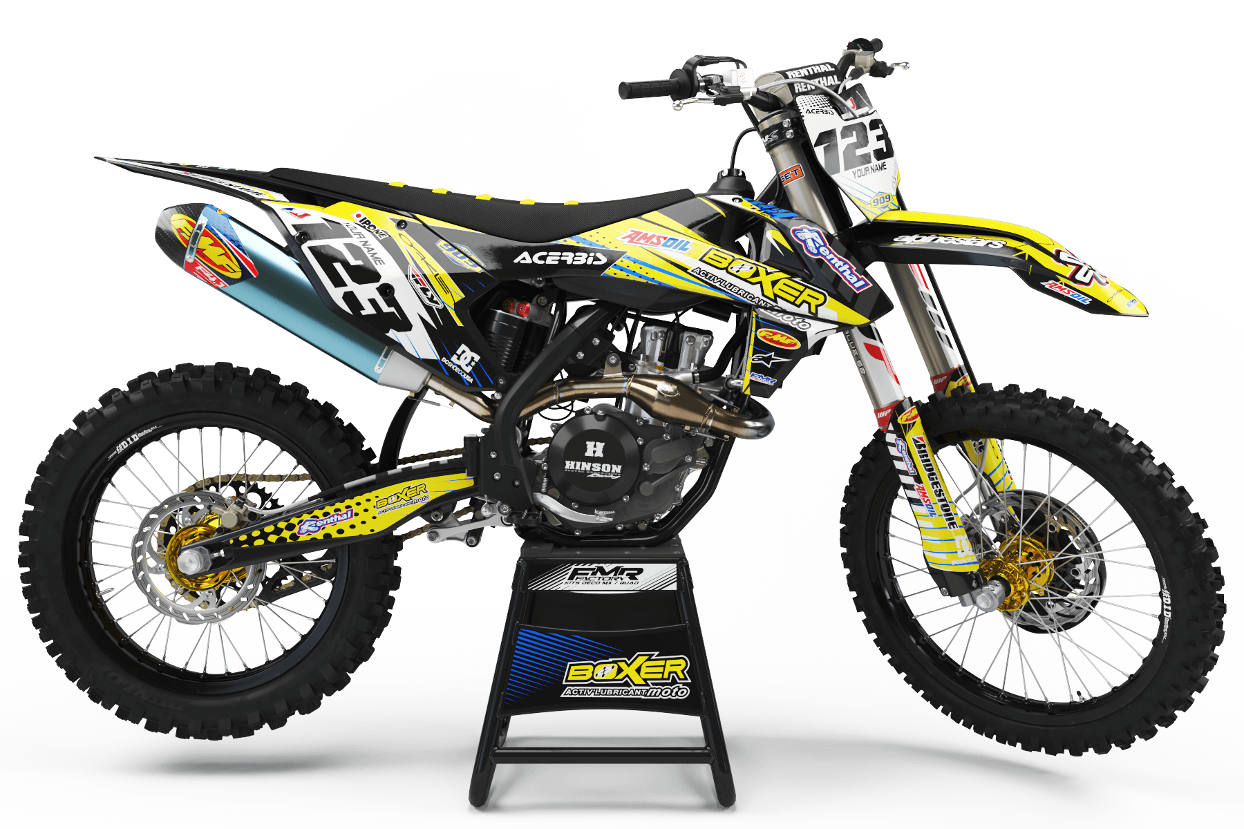 Graphics Kit BOXER YELLOW : Add value to your Motocross and Quad