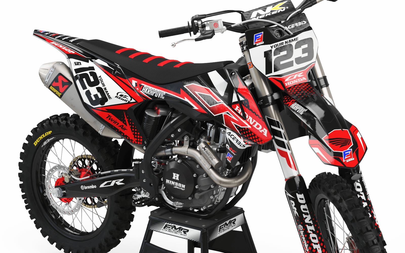 Dirt bike graphics kits honda FACTORY ENERGY Red : Very high quality