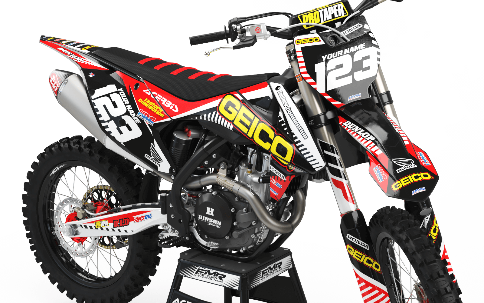 Dirt bike graphics kits honda GEICO : Ultra resistant to shock