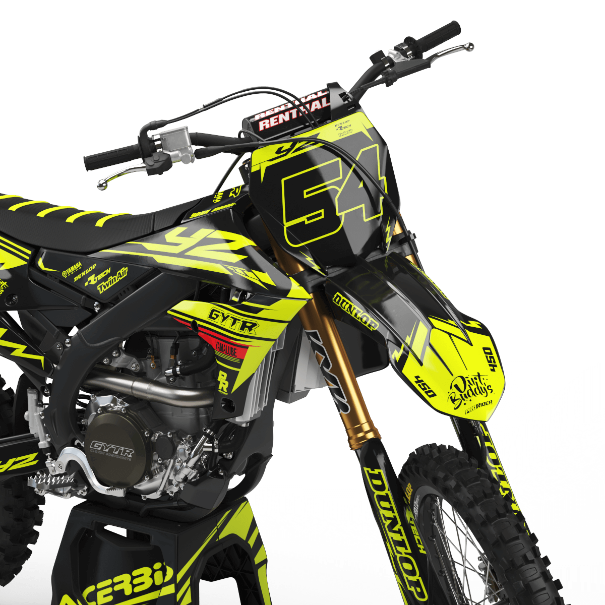 Yamaha graphics KIT YZ DUNLOP FLUO