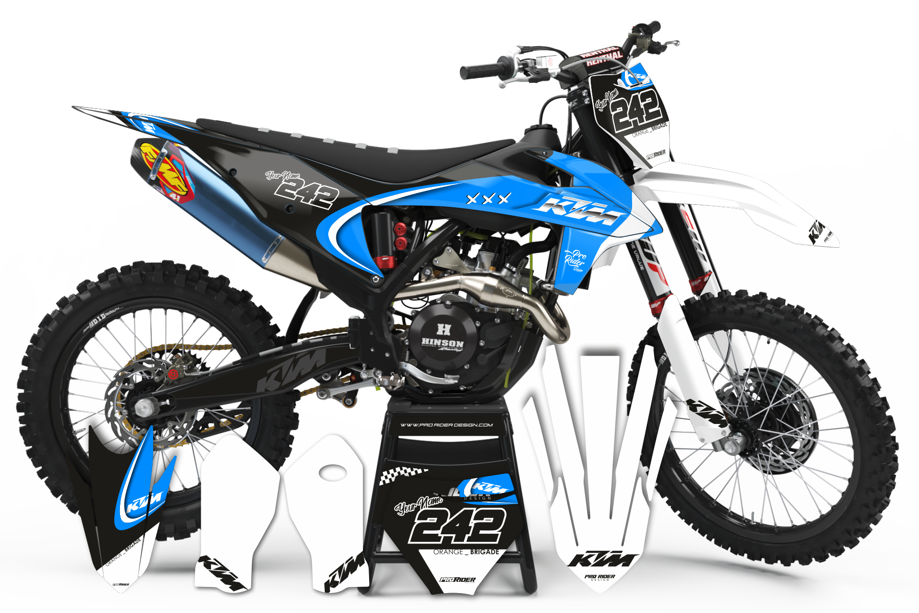KTM custom Graphics Kit CURVE BLUE