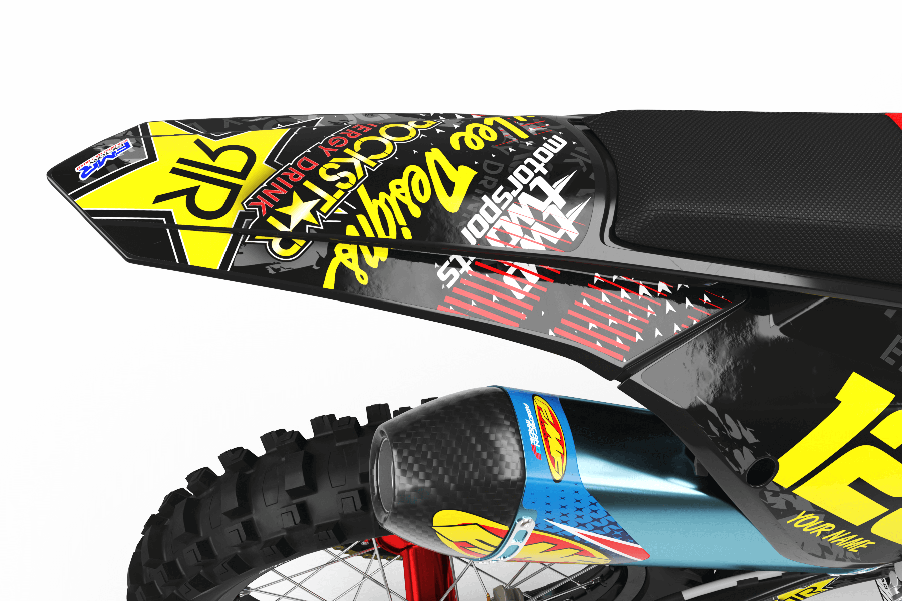 Graphics Kit ROCKSTAR ENERGY RED : Give a new youth to your bike