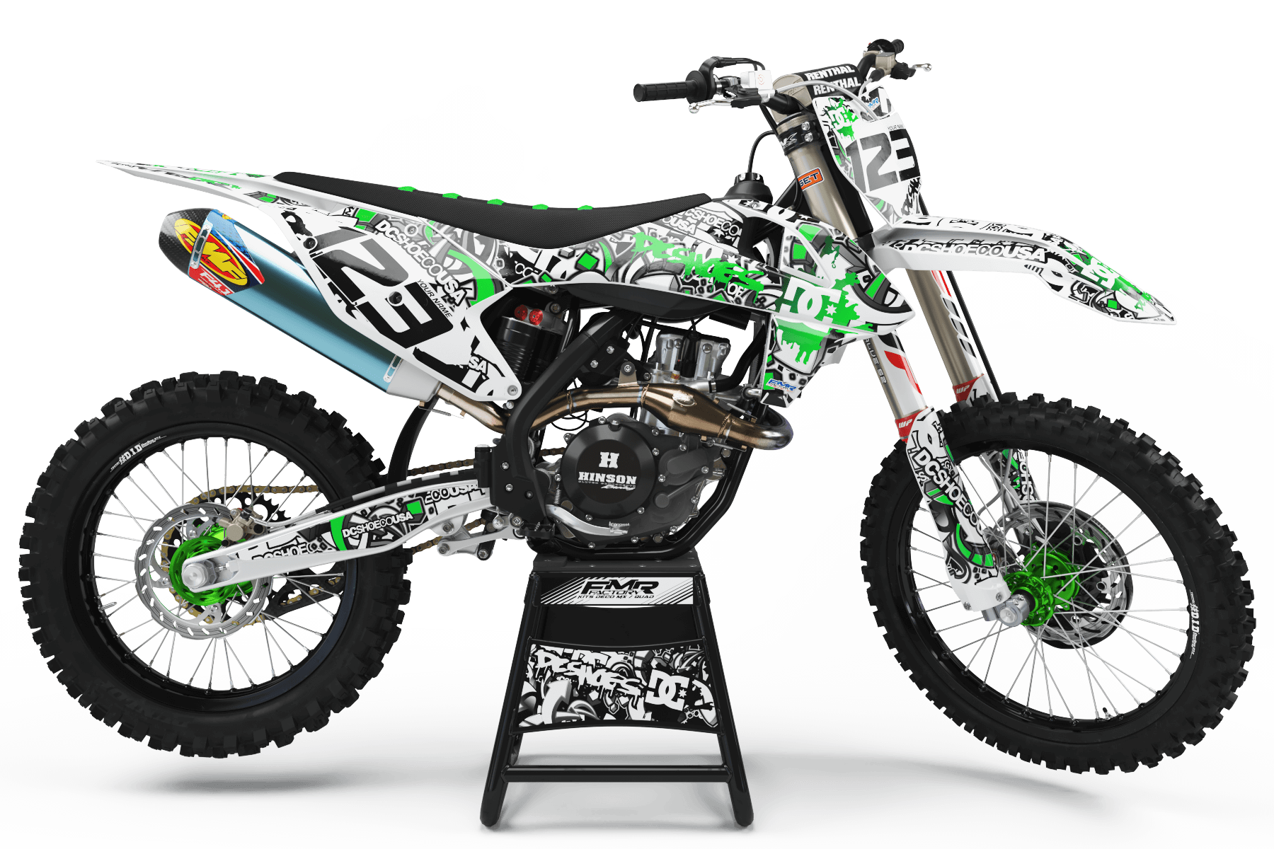 Graphics Kits DC B&W GREEN : Ultra shock-resistant