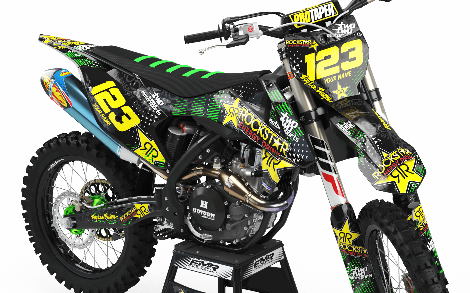 Graphics Kit ROCKSTAR ENERGY GREEN : Give a new youth to your bike