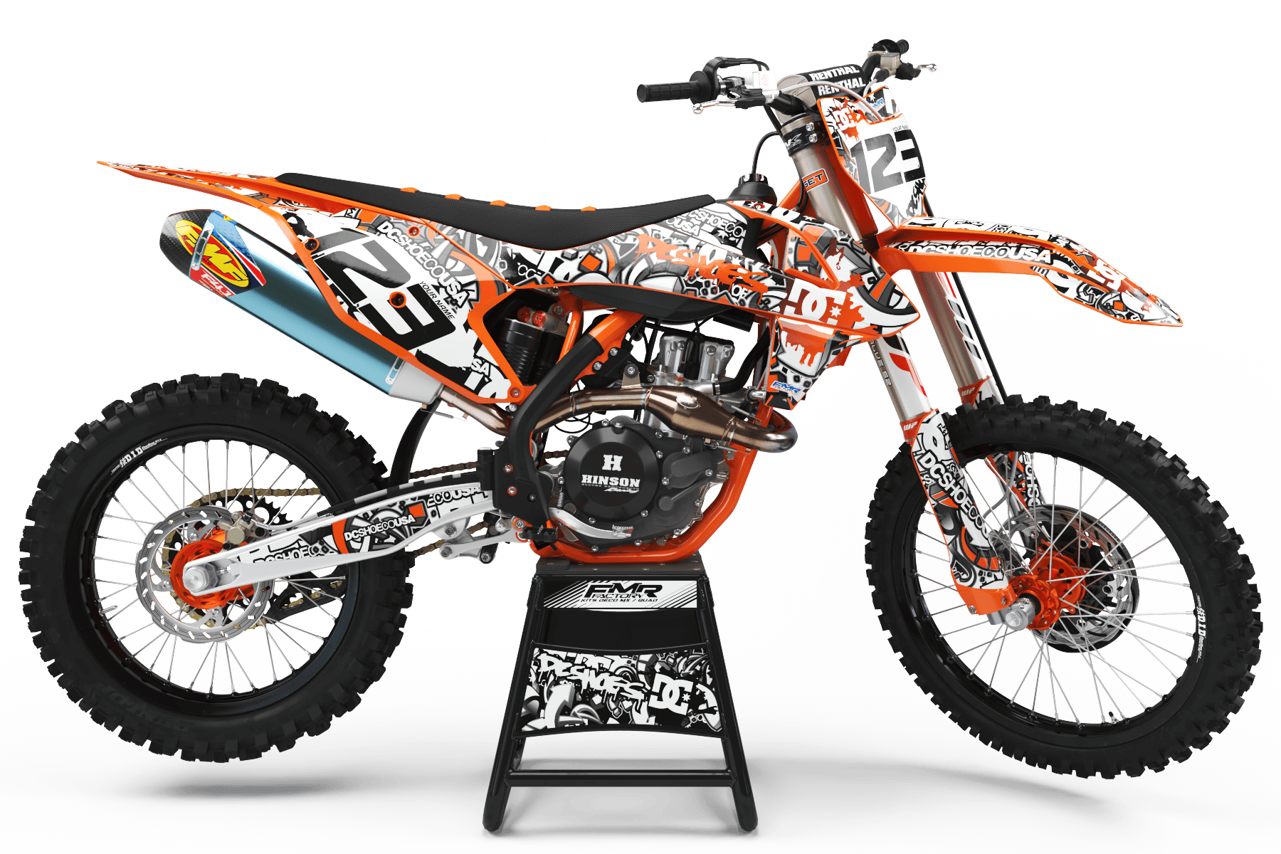 Graphics Kits DC B&W ORANGE : Ultra shock-resistant