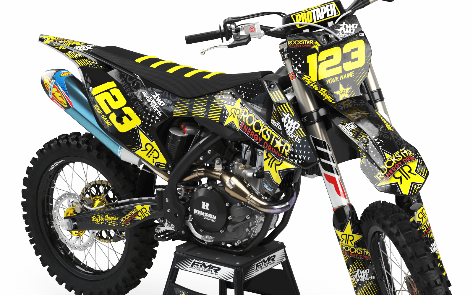 Graphics Kit ROCKSTAR ENERGY YELLOW : Give a new youth to your bike