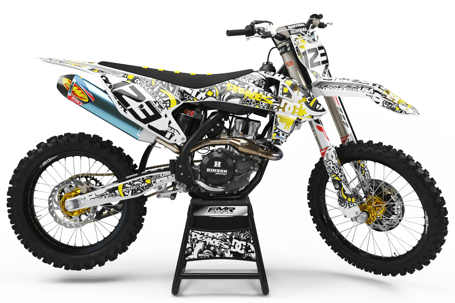 Graphics Kits DC B&W YELLOW : Ultra shock-resistant