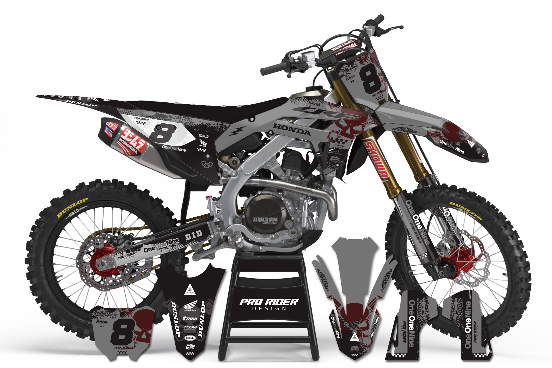Graphics Kit HONDA Adrenaline Rush GREY
