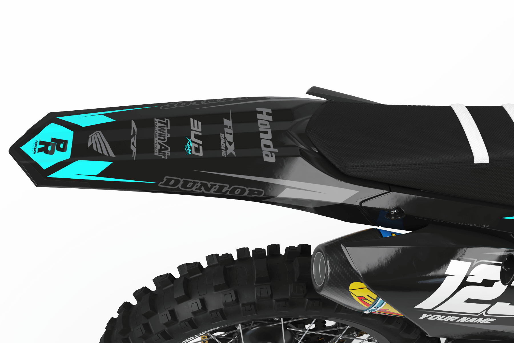 copy of HONDA Graphics Kit BUD RACING Black And Cyan
