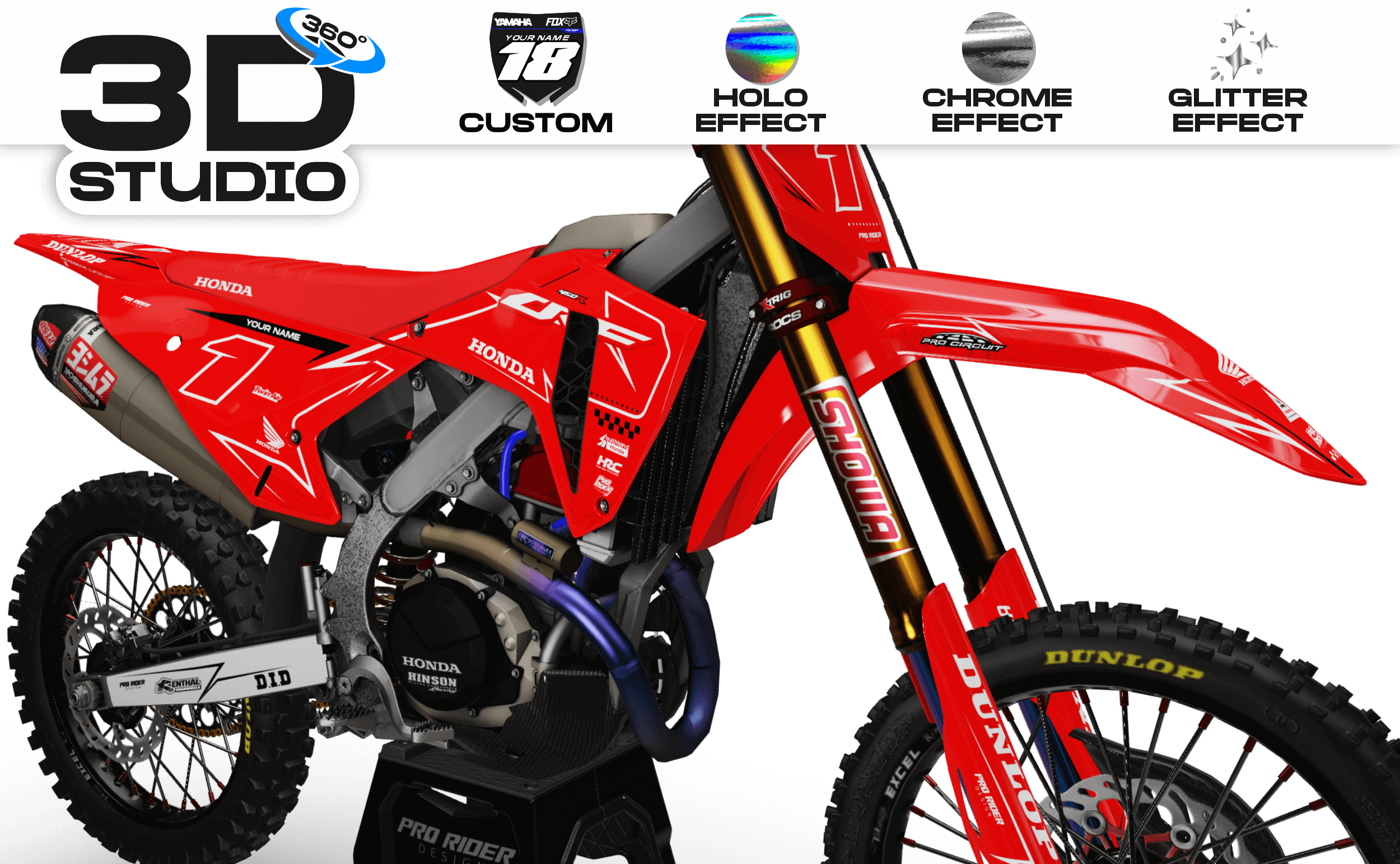 Graphics Kit HONDA BLINK RED - 3D