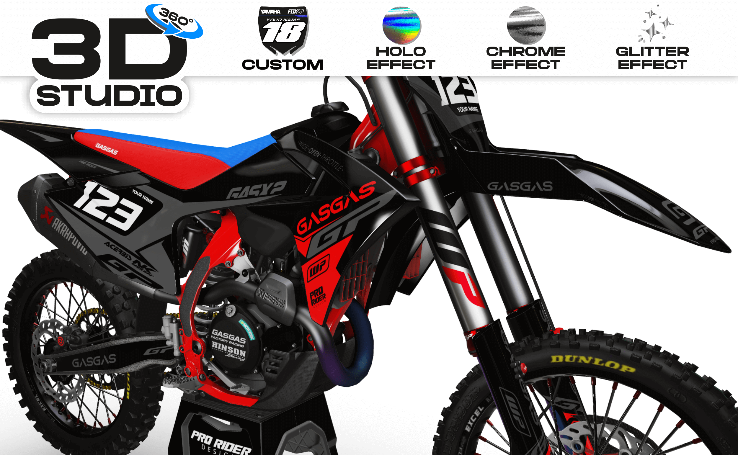 Graphics Kit GASGAS CONQUEROR S3 BLACK - 3D