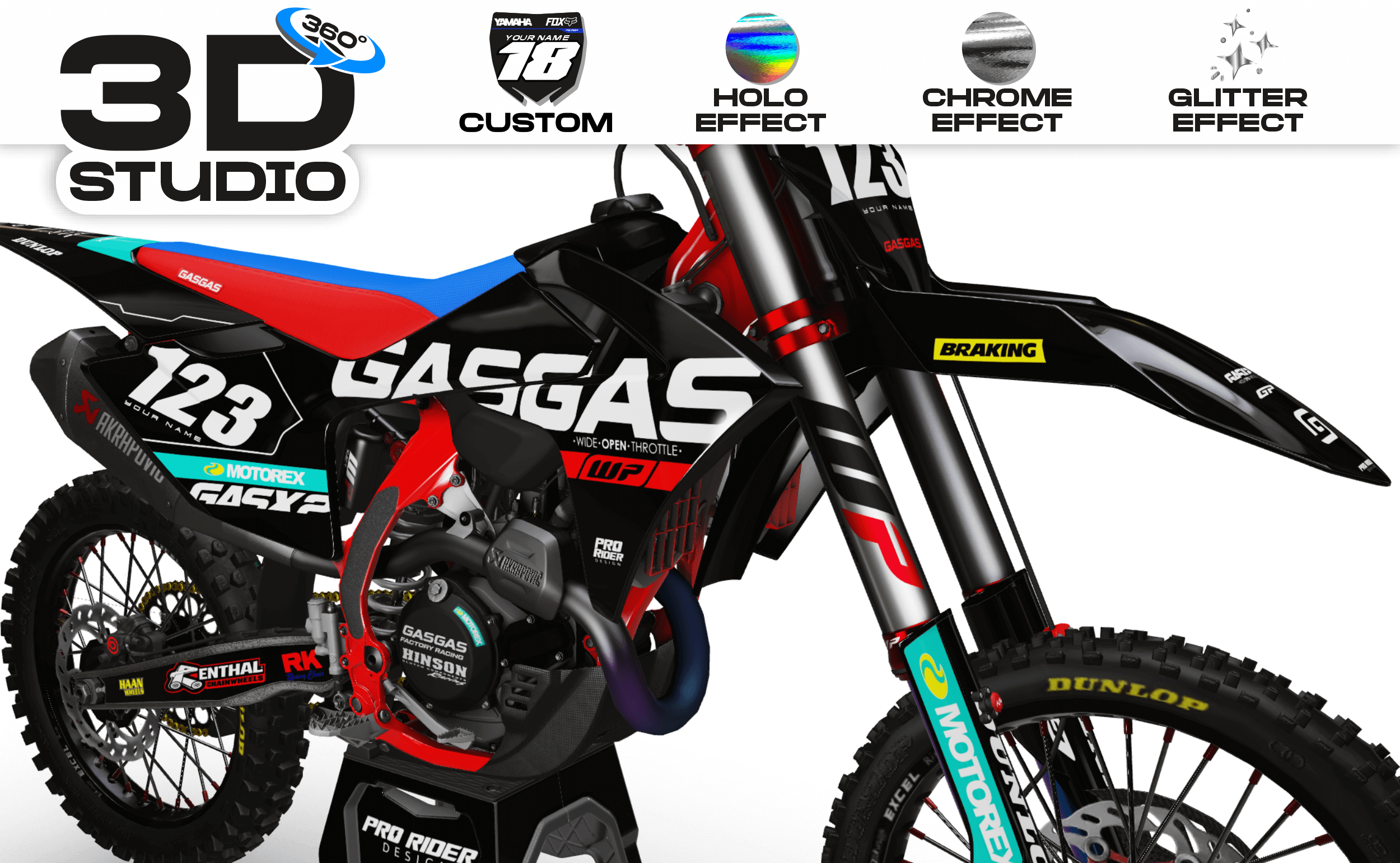Graphics Kit GASGAS MENTOR BLACK.1 - 3D