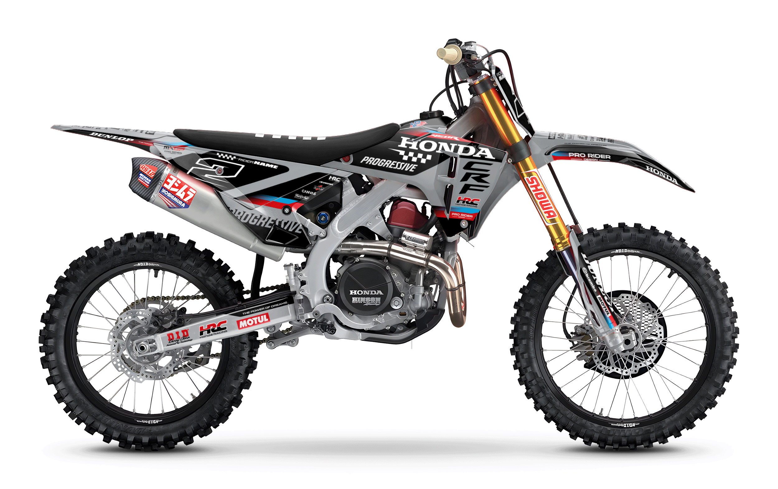 HONDA Custom Graphics Motocross TEAM HRC PROGRESSIVE | BLACK & GREY